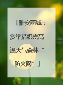 雅安雨城：多举措织密高温天气森林“防火网”
