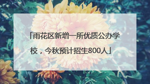雨花区新增一所优质公办学校，今秋预计招生800人