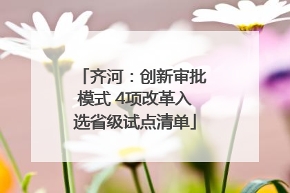 齐河：创新审批模式 4项改革入选省级试点清单
