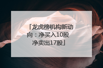 龙虎榜机构新动向：净买入10股 净卖出17股
