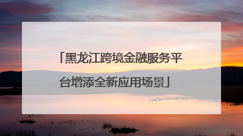 黑龙江跨境金融服务平台增添全新应用场景