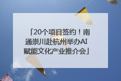 20个项目签约！南通崇川赴杭州举办AI赋能文化产业推介会